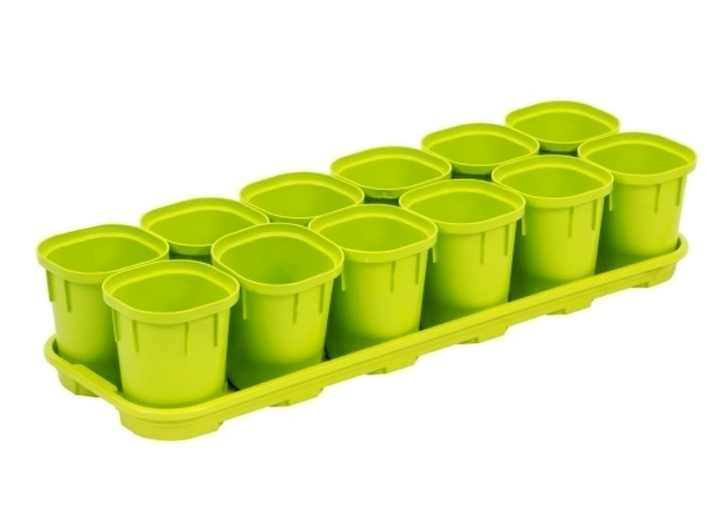 Набор для рассады, 12 шт. (2 кассеты по 6 горшков) - ЛЦ